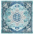 Safavieh 3 x 3 ft. Madison 473K Power Loomed Square Area Rug Teal & Navy MAD473K-3SQ